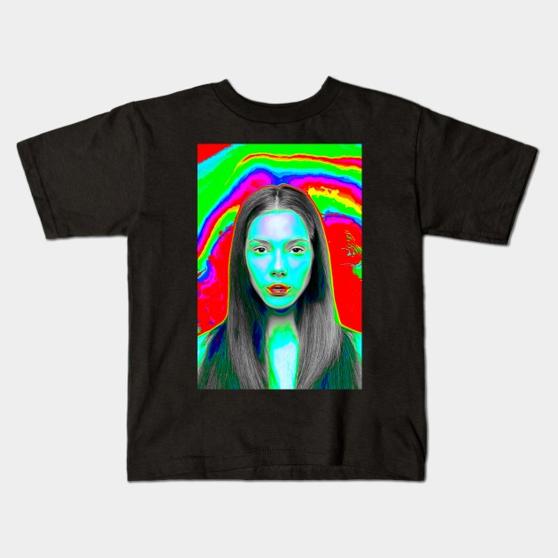 Glitch Girl Glitch Art Kids T-Shirt by GLITCH.HUB